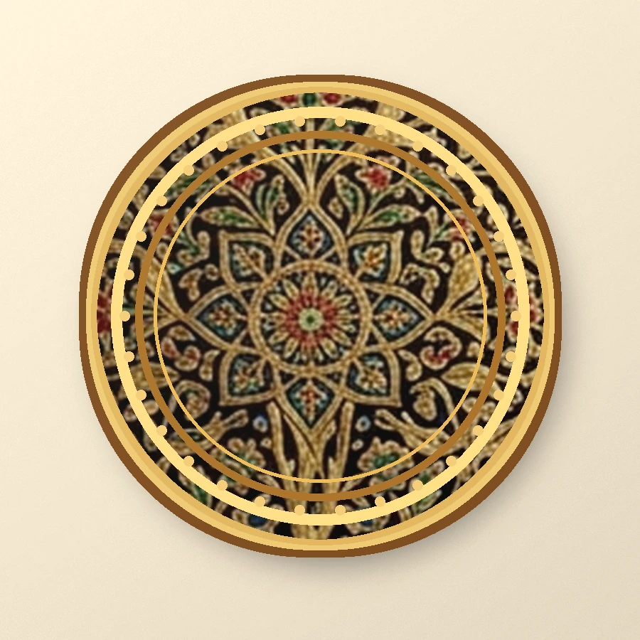 Kashmiri Gold Naqashi Decorative Wall Plate