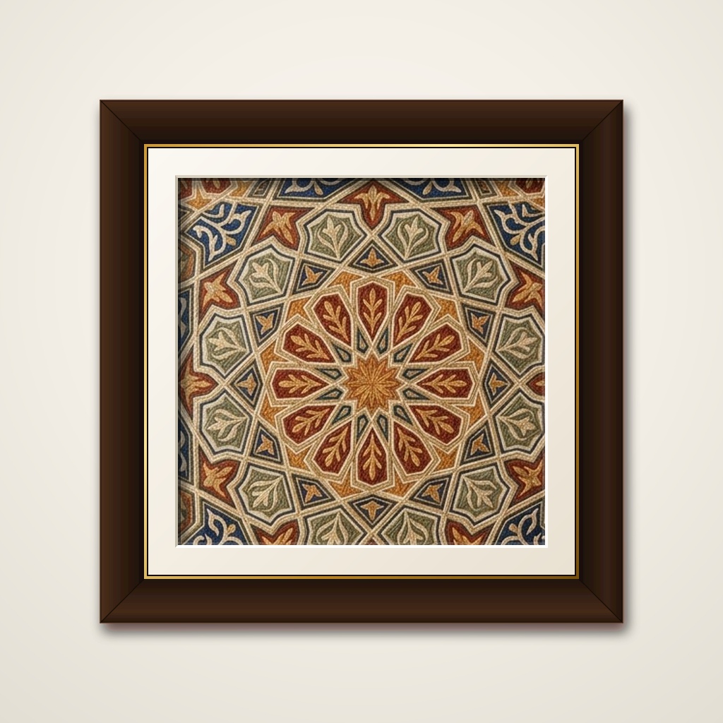 Sozni Embroidered Islamic Geometric Wall Panel