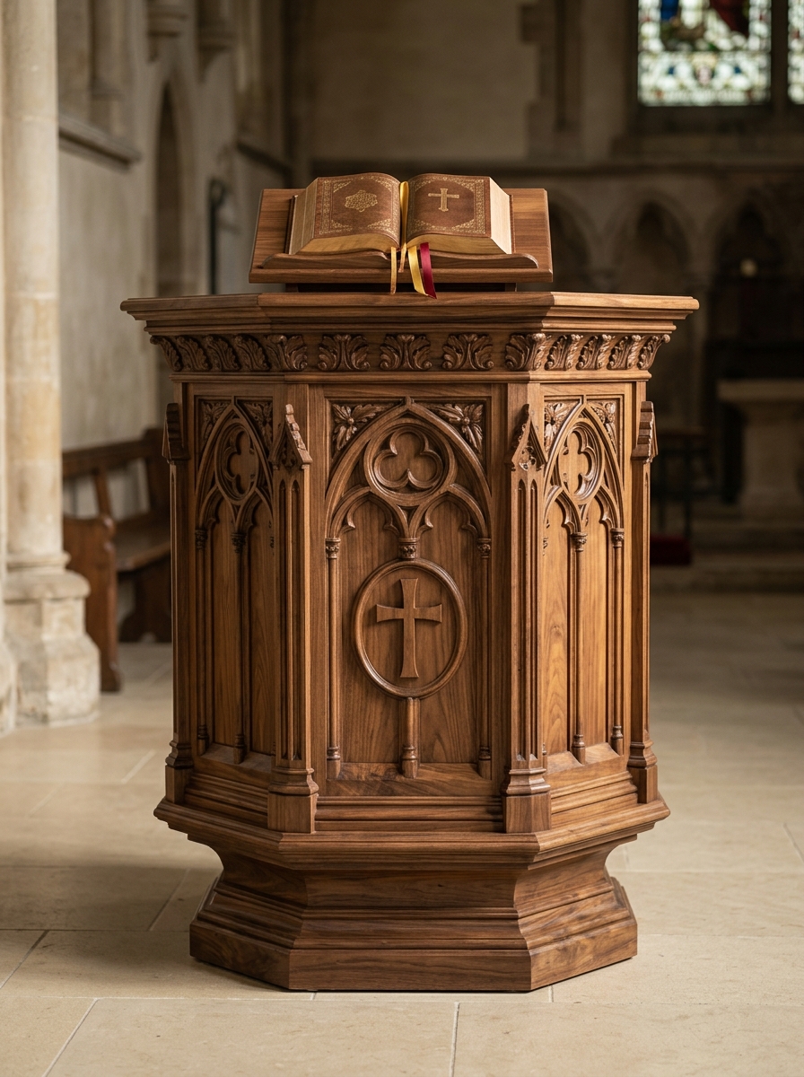 Kashmir Walnut Church Pulpit & Lectern
