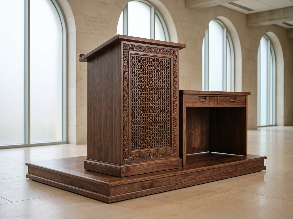 Kashmir Walnut Theological Teaching Lectern & Faculty Dais